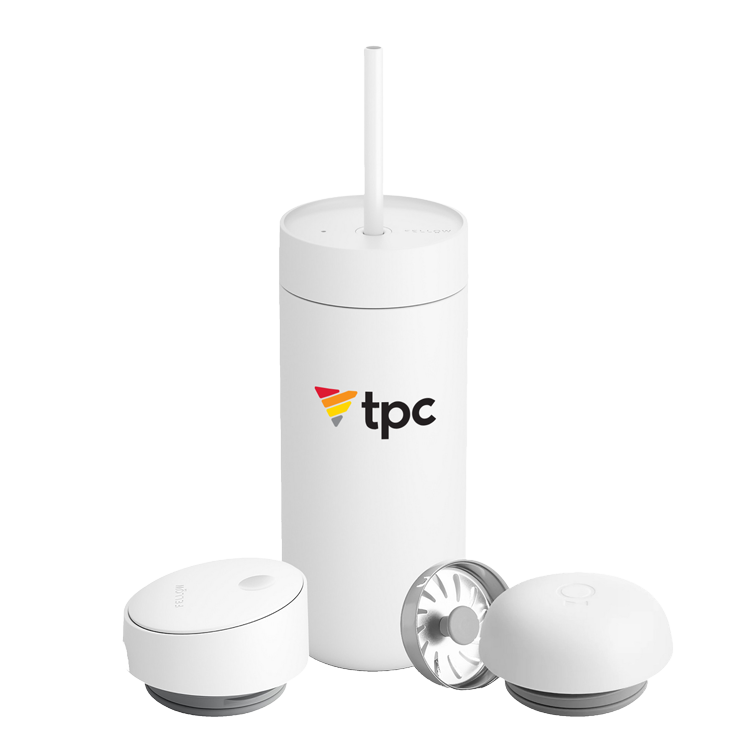16oz Matte White Carter 3-in-one Sip System Mug
